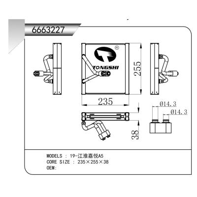 适用于19-江淮嘉悦A5蒸发器