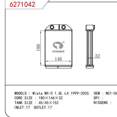 适用于MAZDA Miata MX-5 1.8L L4 1999-2005 OEM:NC1-061A-10A