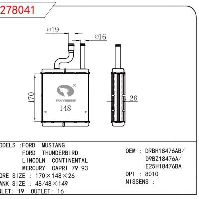 适用于FORD FORD MUSTANG/FORD THUNDERBIRD /LINCOLN CONTINENTAL /MERCURY CAPRI 79-93 OEM:D9BH18476AB/D9BZ18476A/E25H18476BA