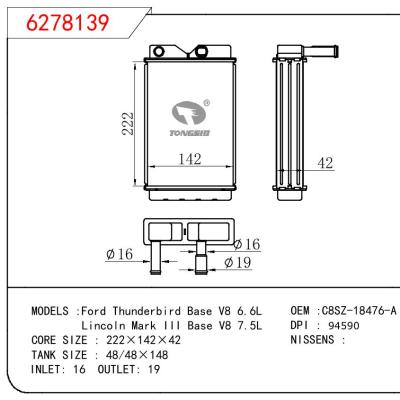 适用于FORD Ford Thunderbird Base V8 6.6L/Lincoln Mark III Base V8 7.5L OEM:C8SZ-18476-A