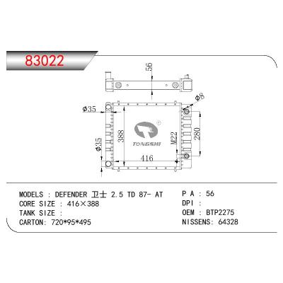 适用于ROVER DEFENDER 卫士 I 2.5 TDI OEM:BTP2275