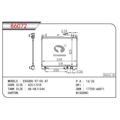 适用于ESCUDO 97-00 AT散热器