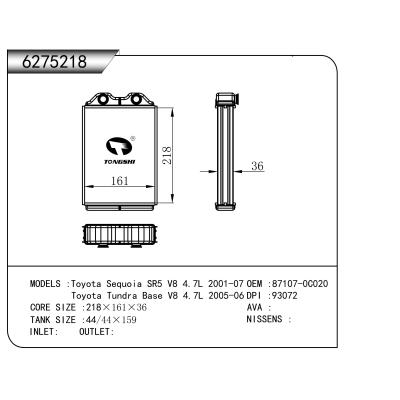 适用于 Toyota丰田 Sequoia SR5 V8 4.7L 2001-07  Toyota丰田 Tundra Base V8 4.7L 2005-06  暖风