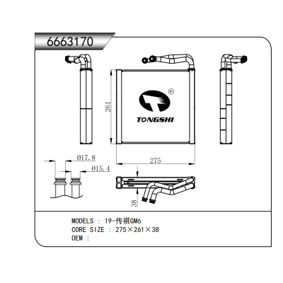 适用于   19-传祺GM6   蒸发器